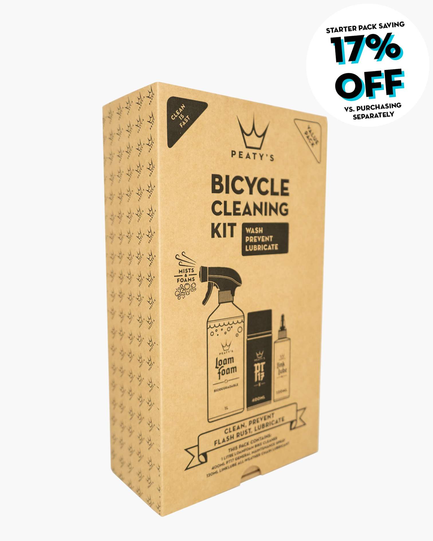 Peaty's Wash Prevent Lubricate Starter Pack